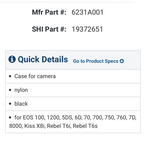 Canon 100EG Digital SLR Camera Case Gadget Bag Kit for SL2 T6s T6i T7i EOS 77D - Picture 2 of 10